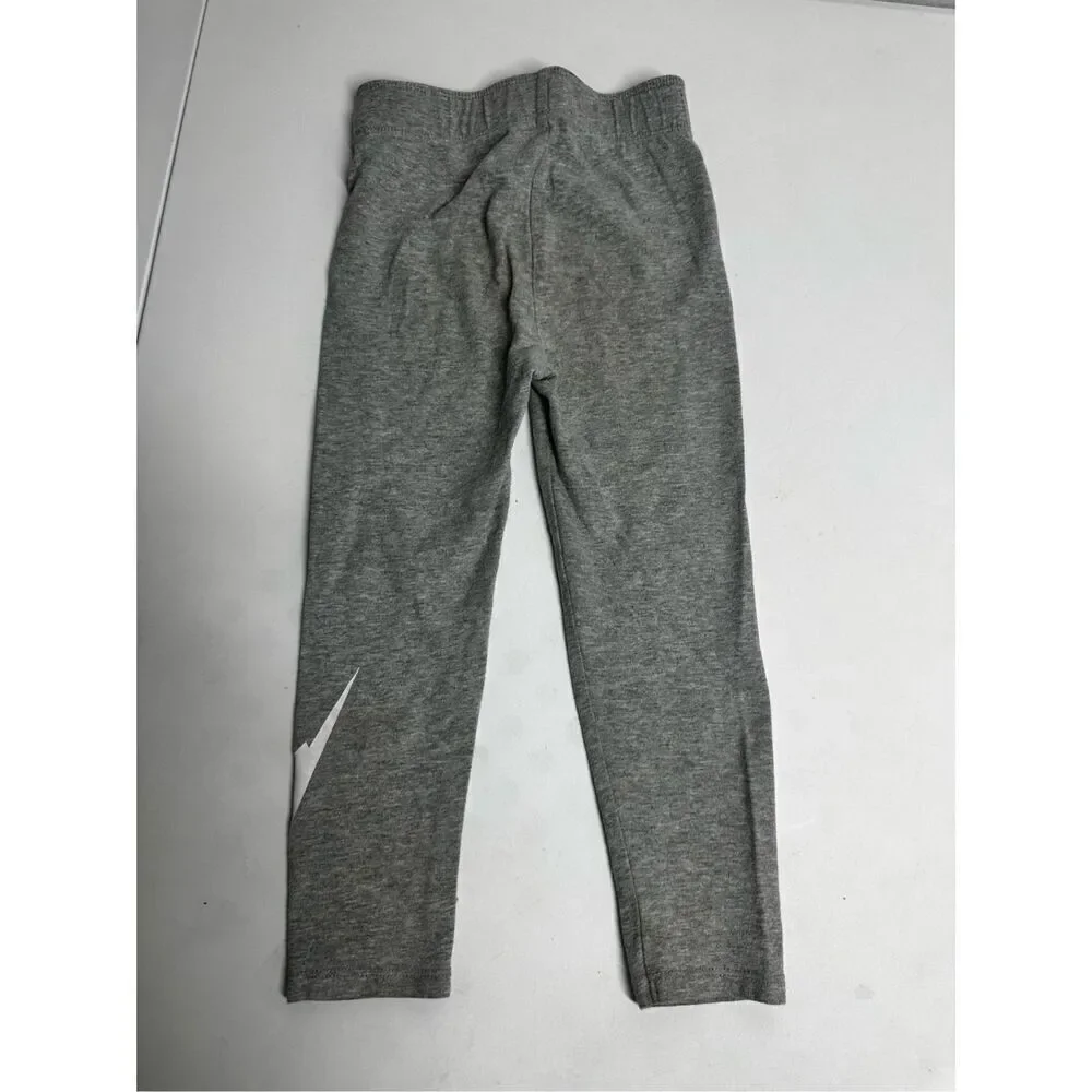 Nike Sportswear Girls Size 4T Dark Grey Heather Leg Leggings 96% Cotton Logo